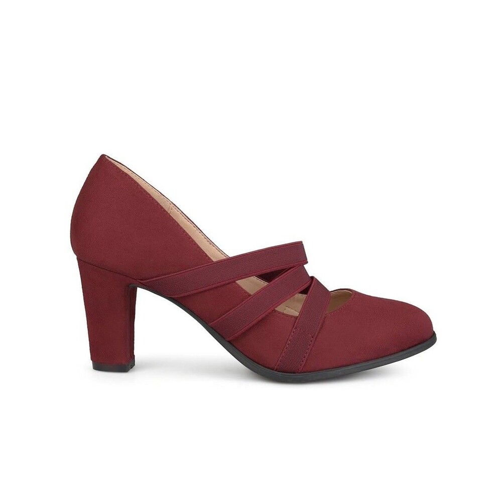 Journee Collection Womens 5.5 M Wine Loren Pumps Heels NIB QU7